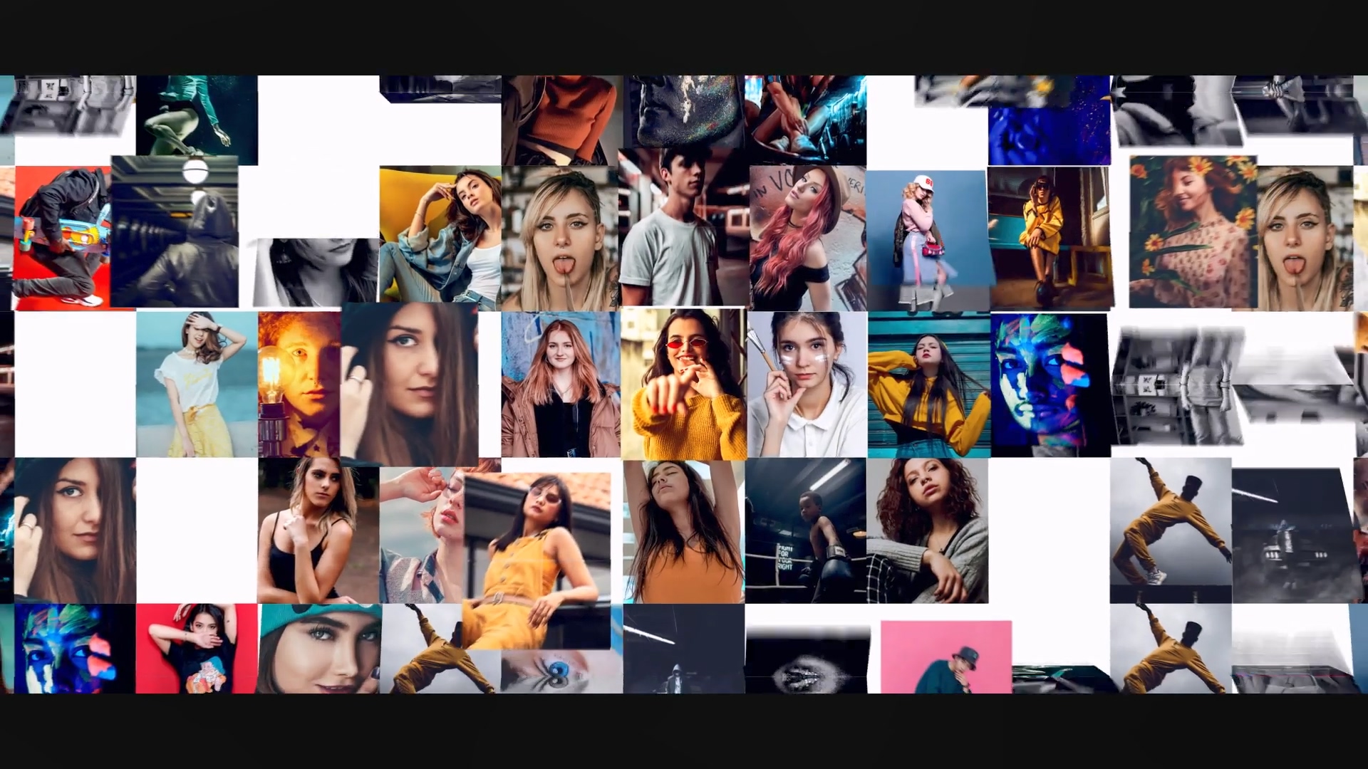 PR模板:马赛克照片墙颁奖典礼新闻开场白 Fashion Mosaic Opener(0658)