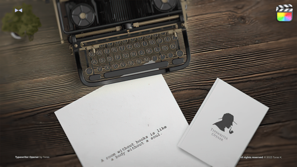 FCPX模板:打字机打印文字样机logo介绍开场白 Typewriter Opener(0048)