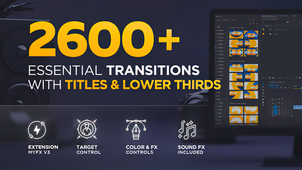 pr插件:MYFX 3.0.2脚本2600款运动图形故障干扰水墨光效无缝转场过渡预设(0068)