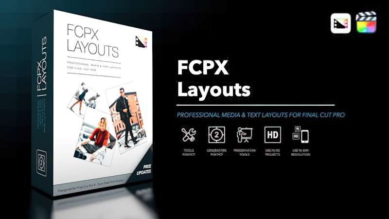 2026 Final Cut Pro插件FCPX Layouts 600+3D文字照片风格排版0189
