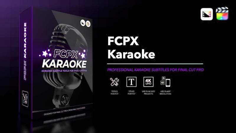2026 Final Cut Pro插件FCPX Karaoke 卡拉OK字幕歌词弹跳预设0187