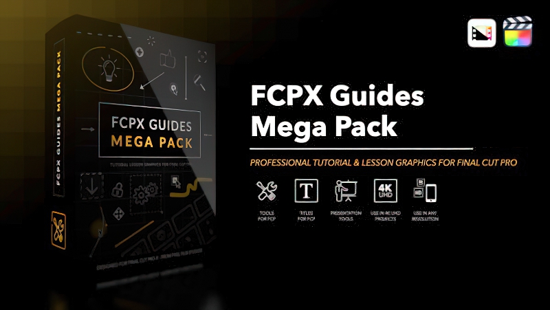 2026 Final Cut Pro插件FCPX Guides Mega Pack 教学教程图形工具0181