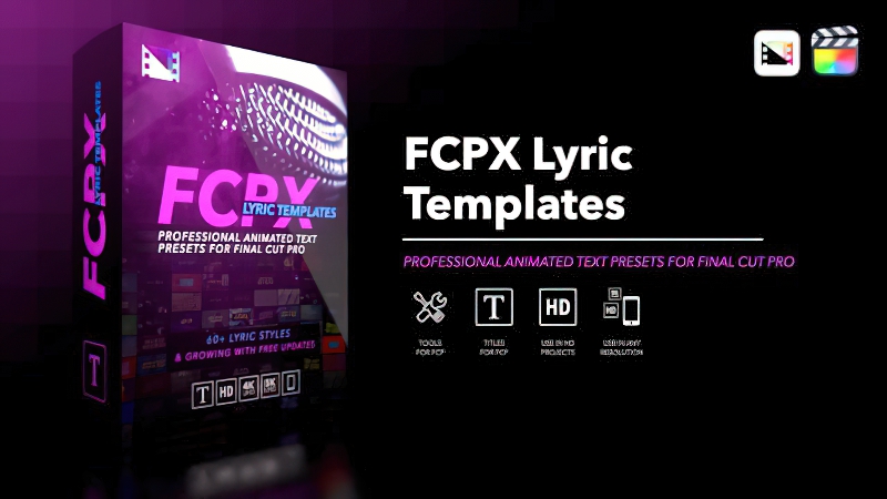 2026 Final Cut Pro插件FCPX Lyric Templates 专业歌词动画文本0195