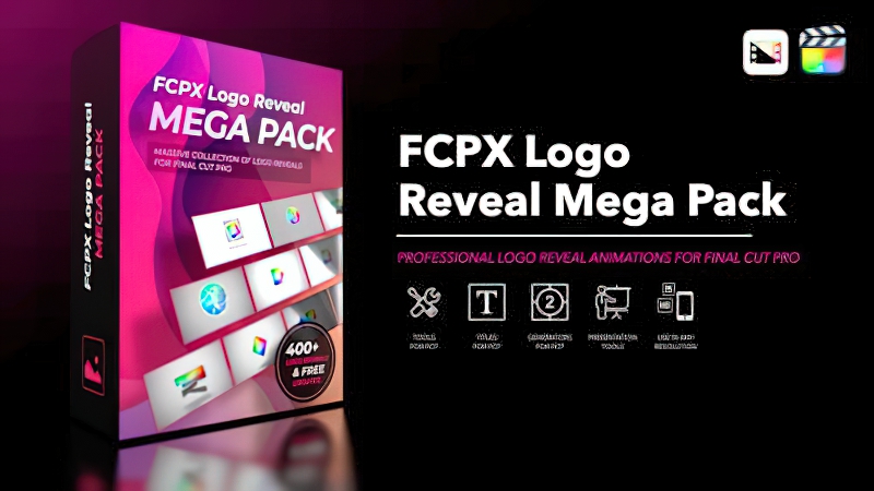 2026 Final Cut Pro插件 FCPX Logo Reveal Mega Pack 微标展示0192