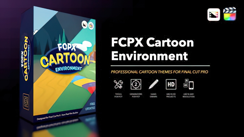 2026 FCPX插件FCPX Cartoon Environment 卡通风格环境场景创建0165