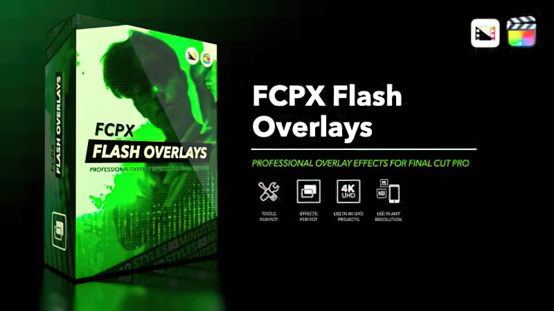 2026 Final Cut Pro插件FCPX Flash Overlays 闪光漏光光晕效果0177