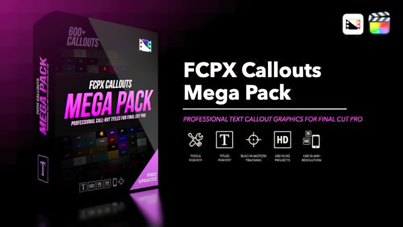 2026 Final Cut Pro插件FCPX Callouts Mega超级线条信息标注标题0163