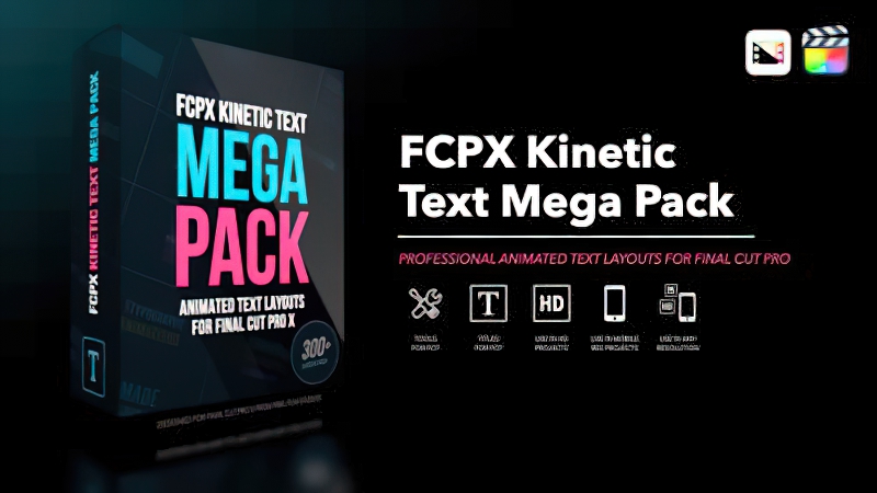2026 Final Cut Pro插件FCPX Kinetic Text 450+超级动态文字字幕0188