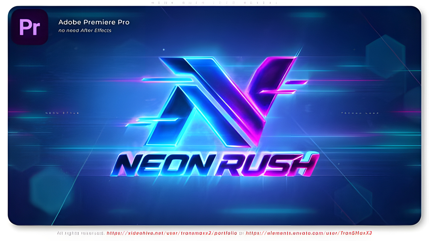 PR模板未来霓虹光效Logo Reveal标志揭示动画科技品牌片头 0250