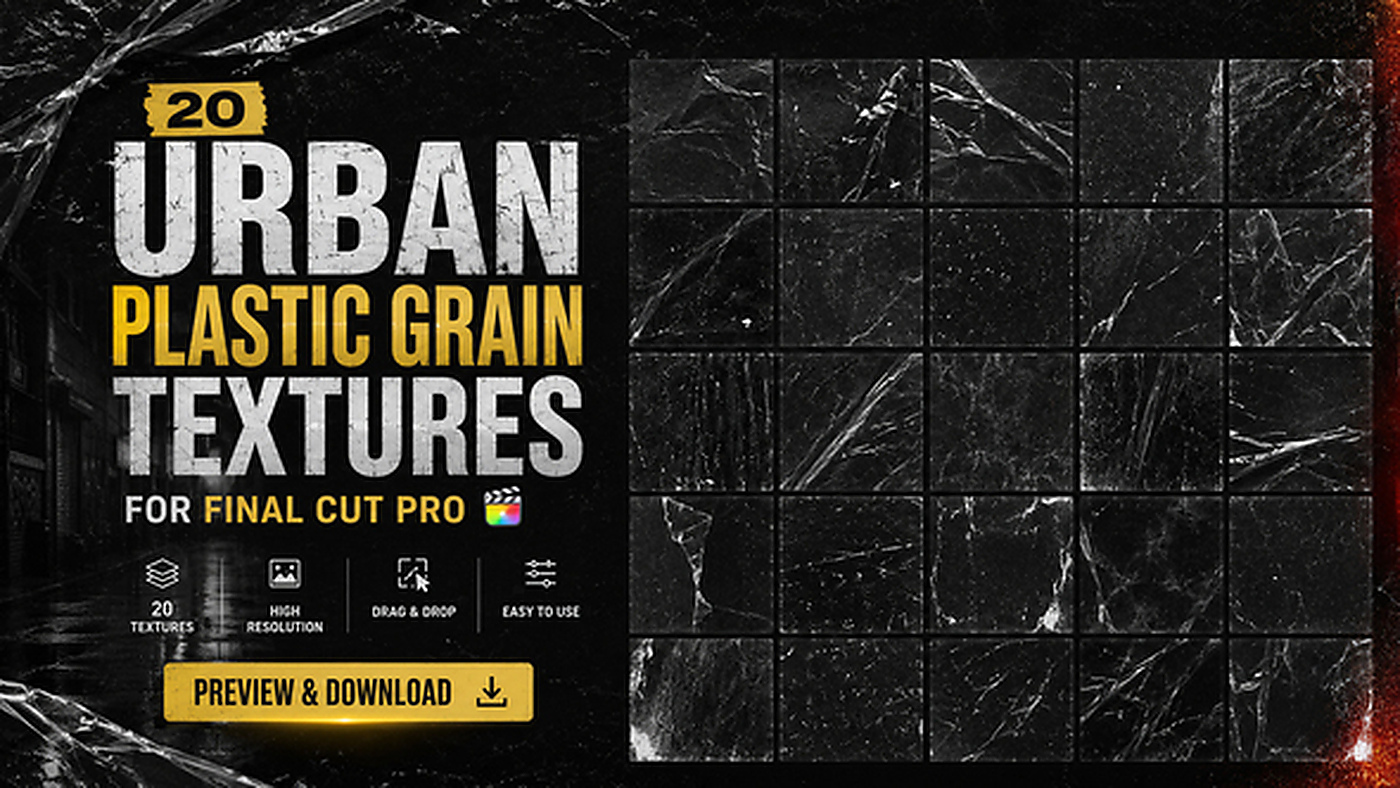 FCPX插件塑料颗粒纹理背景Final Cut Pro都市质感宣传视频 2149