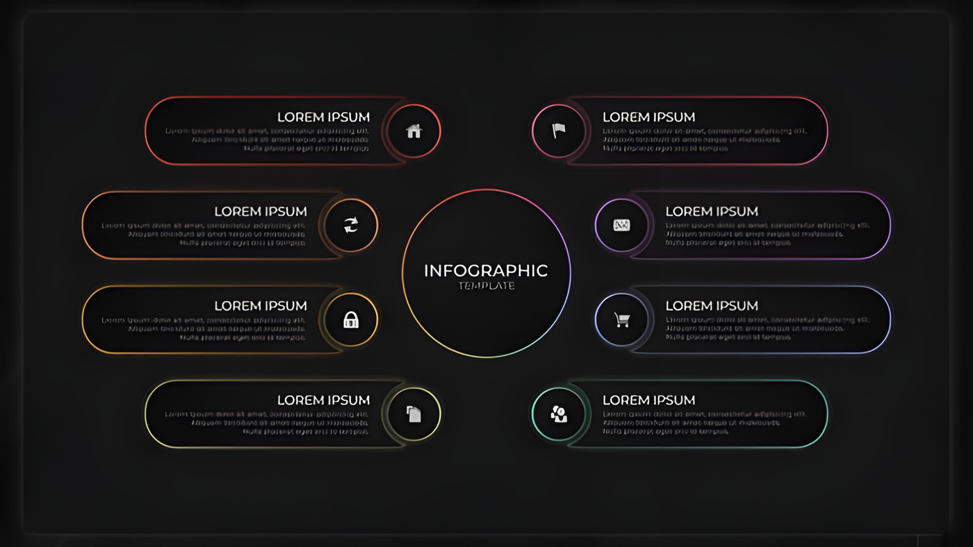 PR模板极简环形信息图表动画商业数据展示Radial Infographics 0276