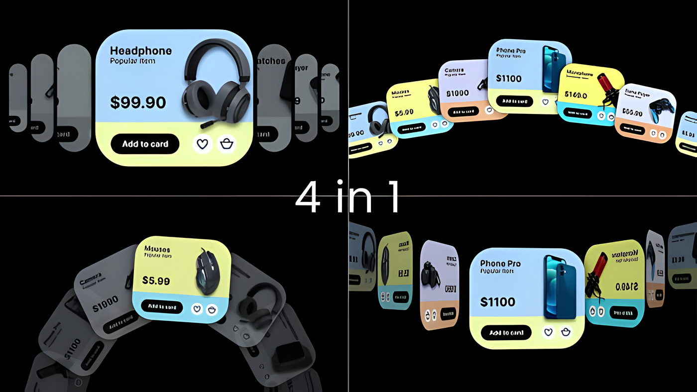 PR模板现代产品轮播动画电商广告展示Dynamic Product Carousel 0347