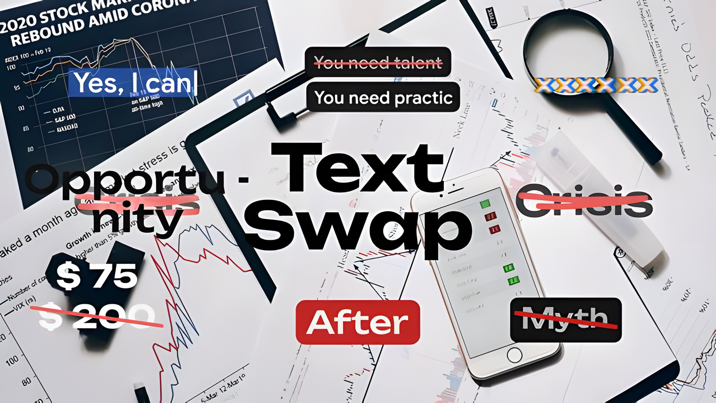 PR模板极简文字划线替换7款转场动画Text Swap Transitions 0349