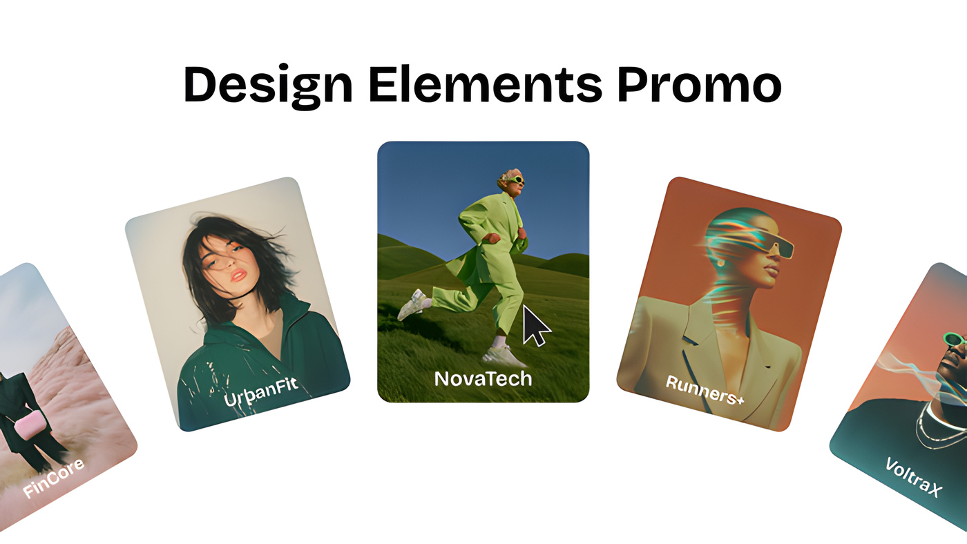 PR模板简洁排版卡片交互图文宣传Design Elements Promo 0353