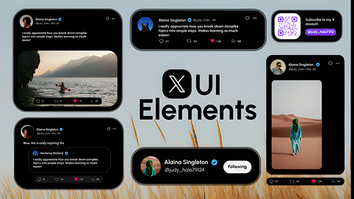 FCPX插件社交互动界面动画X UI Elements评论转发叠加讲解视频 2272
