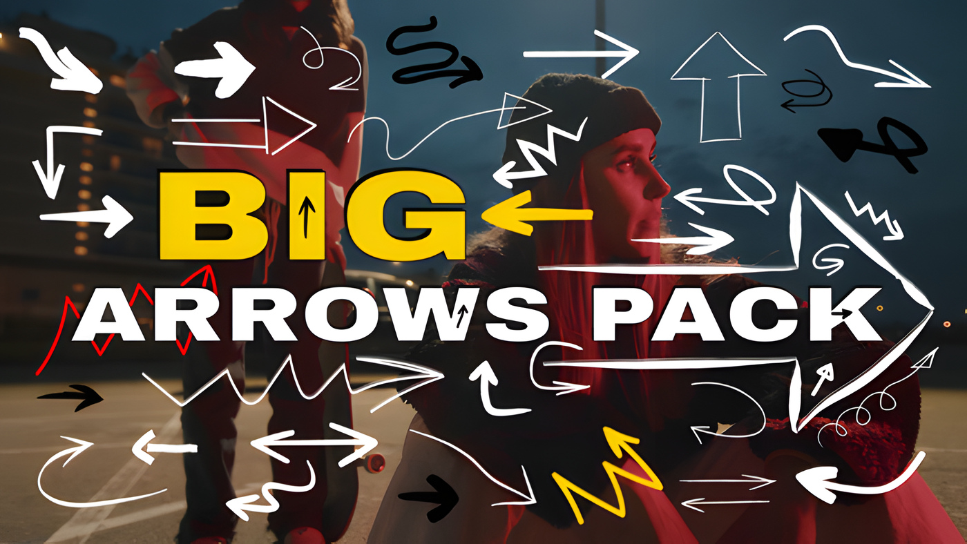 FCPX插件手绘箭头动画Final Cut Pro涂鸦叠加指示元素 2300